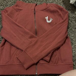 True Religion Brick Red Hoodie with Logo